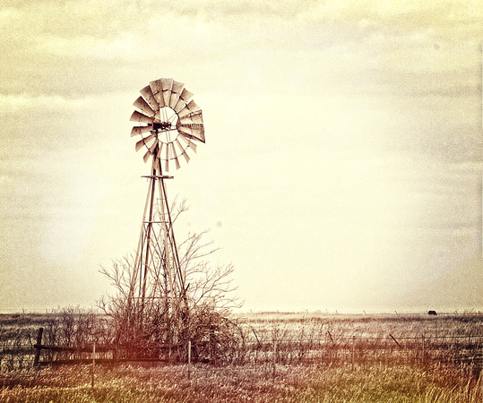 Windmill on Kelso Road 1 in Vintage Sketch