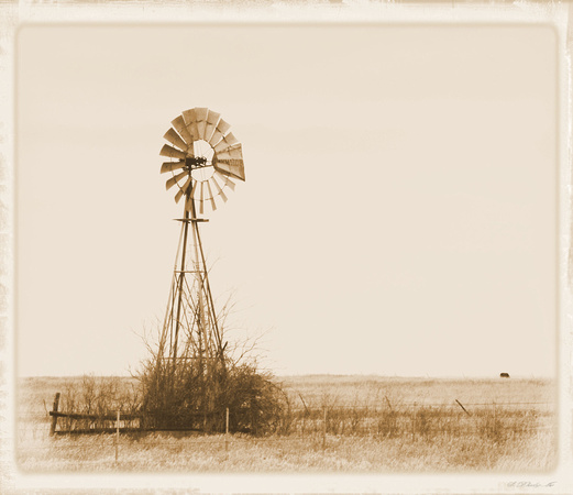 Windmill on Kelso Road 1 in Sepia