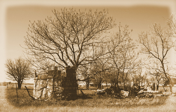 Crumbling Silo in Sepia